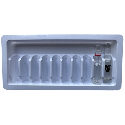 Plateau d'emballage en PET en ampoules 1 ml 2 ml de médicament injectable à l' eau plateau sur mesure en gros