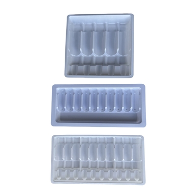 Plateau d'emballage en PET pour les médicaments sur mesure, ampoules pour l'injection d'eau sur mesure, en gros