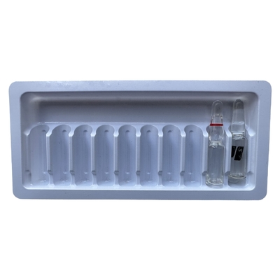 Plateau d'emballage en PET pour les médicaments sur mesure, ampoules pour l'injection d'eau sur mesure, en gros