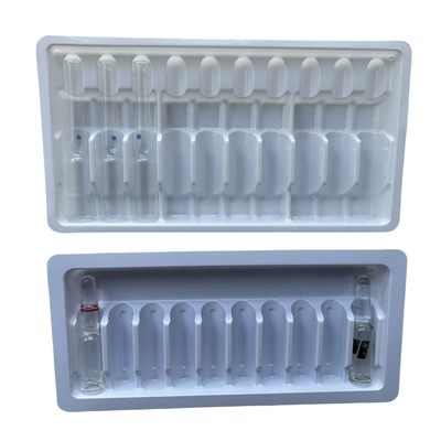 Plateau d'emballage en PET pour les médicaments sur mesure, ampoules pour l'injection d'eau sur mesure, en gros