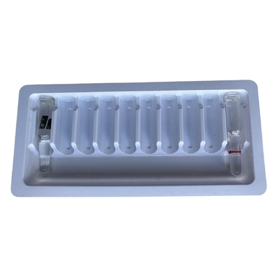 Plateau d'emballage en PET pour les médicaments sur mesure, ampoules pour l'injection d'eau sur mesure, en gros