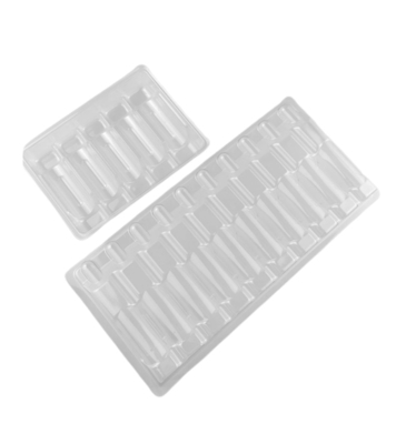 Plateau pour ampoules en PET personnalisation de plateau pour ampoules pour injection d'eau