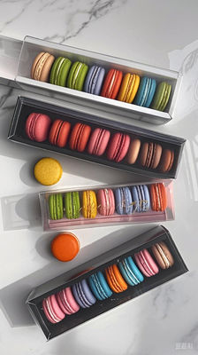 Emballage écologique transparent de macarons avec impression personnalisée pour le stand d'affichage et la boîte-cadeau