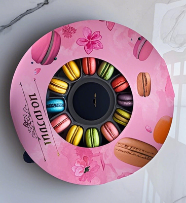 33 Carton d'emballage de macarons à grains Affichage Stand plateau de macarons