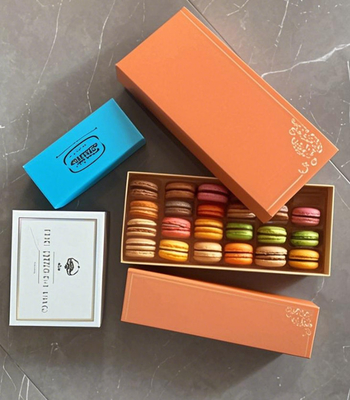 33 Carton d'emballage de macarons à grains Affichage Stand plateau de macarons