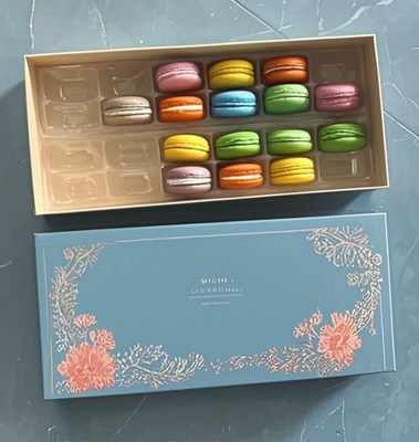 33 Carton d'emballage de macarons à grains Affichage Stand plateau de macarons