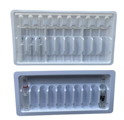 Support intérieur de liquide oral Liquide oral en plastique emballage en ampoules blanches 10ml*10 boîtes d'emballage intérieur fabricants en gros
