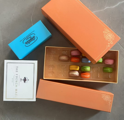 Produits alimentaires sûrs 40 pièces Emballement en plateau de macarons Estampage à chaud