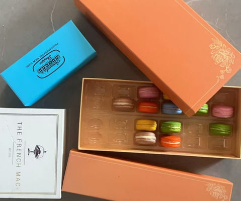 Emballage de coffret cadeau macarons, emballage de boîte en papier pour macarons, emballage plastique pour macarons