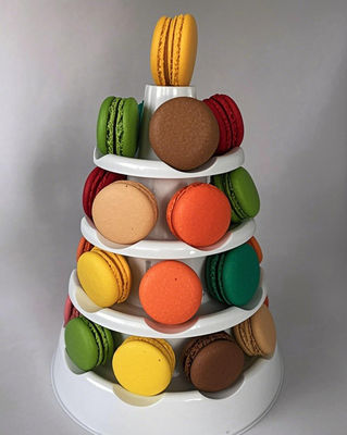 25 plateaux en plastique pour les macarons avec du PET de qualité alimentaire d'épaisseur de 0,55 mm et conception réutilisable pour l'emballage des macarons