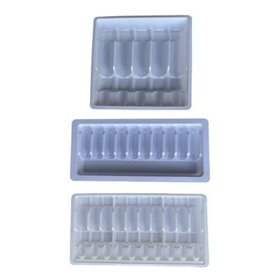 Plateaux pour ampoules de médicaments en gros personnalisés 1 ml 2 ml 5 ml 10 m Plateaux pour ampoules en PET pour injection d'eau