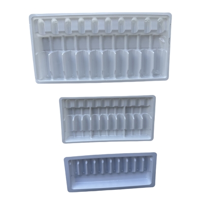 Plateaux pour ampoules de médicaments en gros personnalisés 1 ml 2 ml 5 ml 10 m Plateaux pour ampoules en PET pour injection d'eau