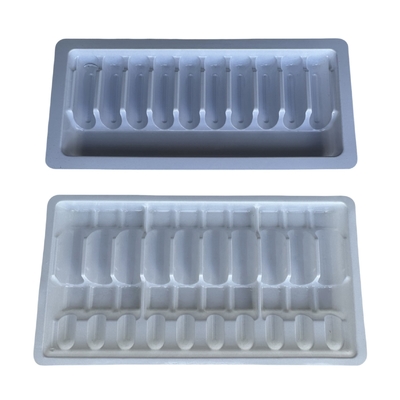 Plateaux pour ampoules de médicaments en gros personnalisés 1 ml 2 ml 5 ml 10 m Plateaux pour ampoules en PET pour injection d'eau