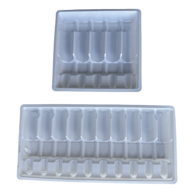 Plateaux pour ampoules de médicaments en gros personnalisés 1 ml 2 ml 5 ml 10 m Plateaux pour ampoules en PET pour injection d'eau