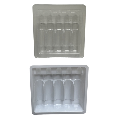 Plateau d'ampoule en polyéthylène téréphtalate PET personnalisé en gros 1 ml 2 ml 5 ml 10 ml Plateau d'ampoule pour injection d'eau