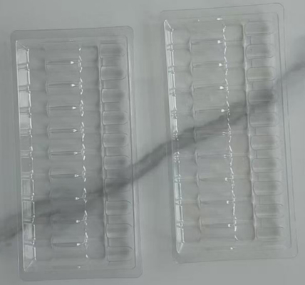 Bouteille en verre avec aiguille d'eau légère emballage en ampoule en plastique à l' intérieur du bac d'injection de poudre lyophilisée ampoule liquide orale