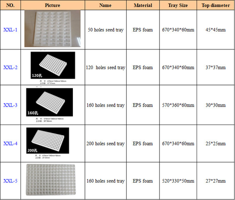 Plateau de semis en mousse EPS personnalisé 50 points 120 points 160 points 200 points