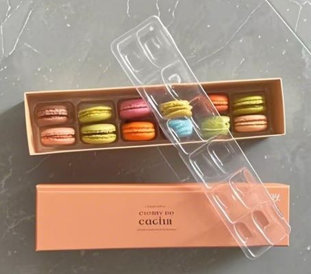 Emballage personnalisé de boîtes en papier pour macarons, emballage personnalisé de boîtes en plastique pour macarons