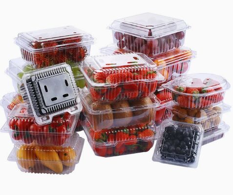 Customizable Recyclable PET Transparent Fruit Packaging Box with Heat Sealing for Grapes and Tomatoes