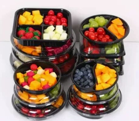 Boîte d'emballage personnalisable en PET recyclable pour fruits avec thermoscellage pour tomates et produits