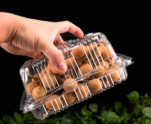 Boîte d'emballage de fruits en PET recyclable de conception personnalisée avec étanchéité thermique pour le stockage transparent des fruits