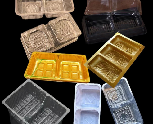 Boîte d'emballage en PET recyclable personnalisable avec scellant thermique pour les macarons et les gâteaux jetables