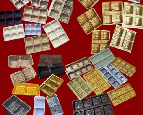 Conception personnalisable plateau en plastique jetable et boîte d'emballage de macarons avec PET recyclable et étanchéité thermique