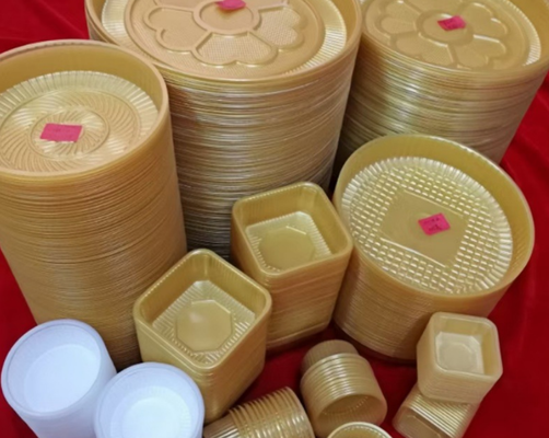 Boîte d'emballage PET recyclable personnalisable avec thermoscellage pour macarons et gâteaux