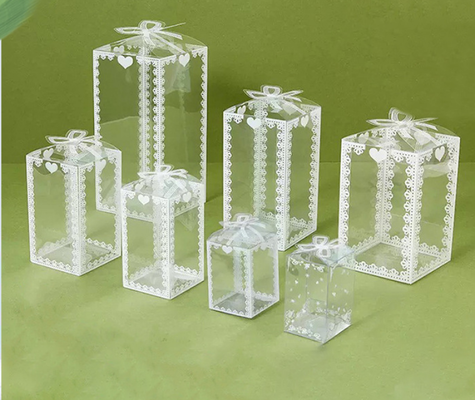 Boîte d'emballage transparente en PVC, boîte pliante imprimée en PET pour cadeaux, boîte d'emballage publicitaire promotionnelle, motif de logo personnalisable disponible