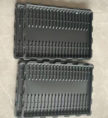 Plateau antistatique thermoformé noir personnalisé pour composants électroniques, plateau conducteur antistatique ESD