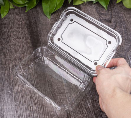clamshell punnet   one‑piece hinged box  clear blister container grocery fruit container fruit display box
