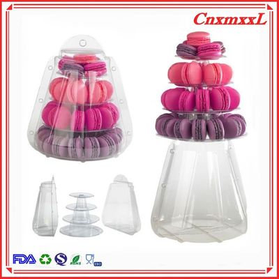 Présentoir de nourriture de dessert de tour de Macaron de 4 rangées pour des bonbons à magasin de gâteau empaquetant la boîte