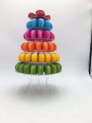 Rangée 10 en plastique recyclable transparente de Macaron de tour claire d'affichage pour la noce