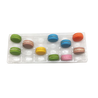 Plateau en plastique d'emballage de Macaron d'ANIMAL FAMILIER de PVC clair 4x6 24pcs pour le paquet de Macaron de boursouflure