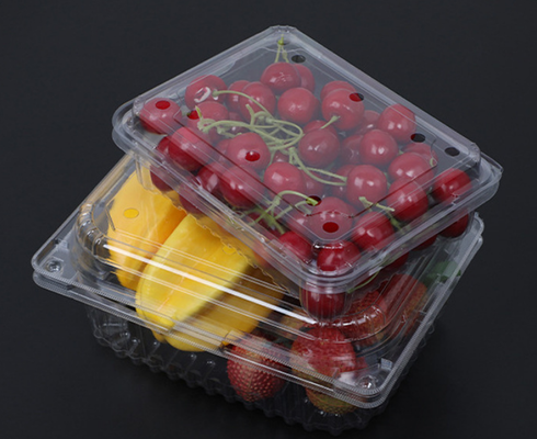 Boîte d'emballage de fruits en PET recyclable de conception personnalisée avec étanchéité thermique pour une protection parfaite
