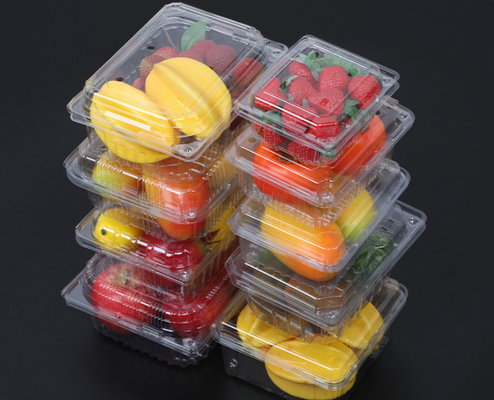 Conception personnalisée boîte d'emballage de fruits et plateau à ampoules en plastique à étanchéité thermique en PET recyclable