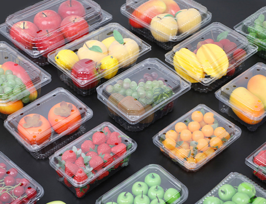 Boîte d'emballage de fruits de conception personnalisable avec PET recyclable et étanchéité thermique pour une protection parfaite