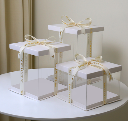 boîte de gâteau transparente de 5 pouces boîte de gâteau à emballement de dessert à couche simple, double, élevée boîte de gâteau de 4 pouces, 6 pouces, 8 pouces, 10 pouces, 12 pouces