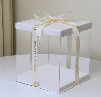 Boîte à gâteaux en plastique transparent avec film protecteur double face en PET à haute transparence pour boîtes d'emballage d'anniversaire de 6 