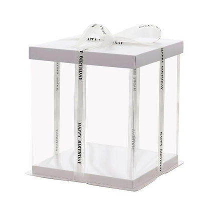 En gros, des boîtes en papier transparentes pour les gâteaux, un modèle de base pour 2, 4, 6, 12 gâteaux.